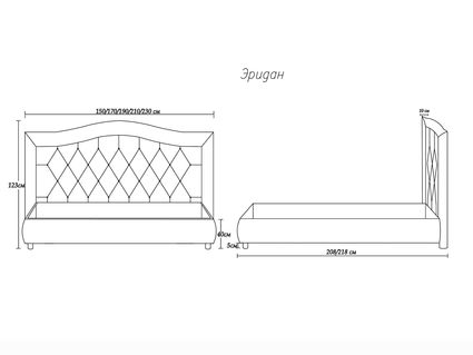 Кровать Димакс Эридан Сапфир с подъемным механизмом 160х190