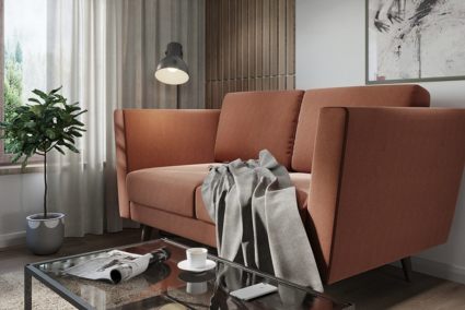 Диван Арско Гуннар двухместный коралловый Длина 161 см