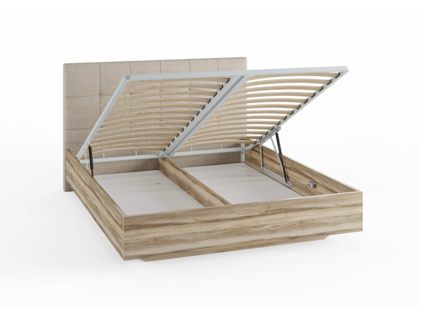 Кровать Сонум Vena Ясень Ориноко + Кашемир Латте (с подъемным механизмом) 200х190