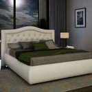 Кровать Sleeptek Premier 6 Экокожа White (с подъемным механизмом) 140х190